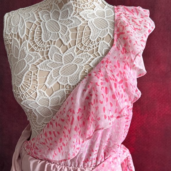 Express Pink High Low Ruffle Dress - Picture 7 of 11